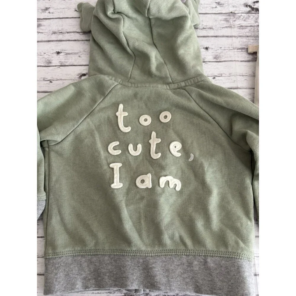 Yoda Star Wars Zipper Hoodie Baby Gap 3-6M Sweatshirt Top with Ears & Shorts Set